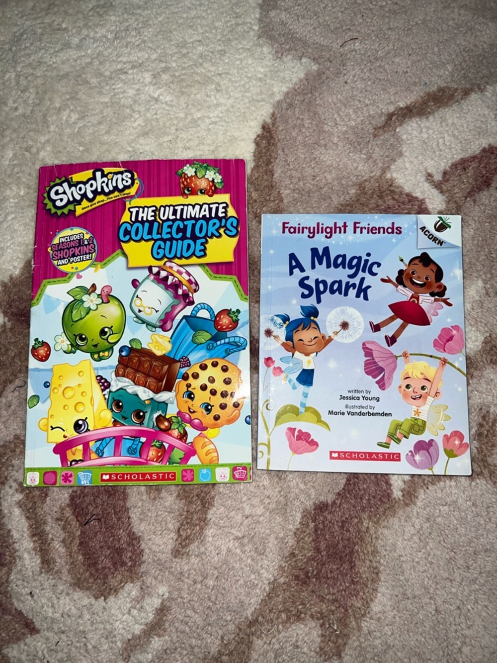 Shopkins Ultimate Collector's Guide and Fairylight Friends book bundle of 2
